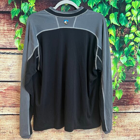 Kuhl 1/4 Quarter Zip Pullover Jacket Mens XL Gray Black Outdoor Hiking Active - Picture 3 of 4